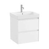 Meuble de Salle de Bains Avec Plan Vasque Et 2 Tiroirs Couleur Blanc Mat Ella Ona Unik 65 cm Roca