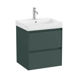 Bathroom Vanity Unit with Basin and 2 Drawers Verde Montaña Ella Ona de 65 cm Colección Unik Roca