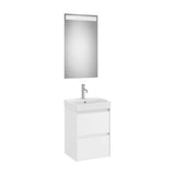 Ensemble de Salle de Bains Blanc Mat Avec Plan Vasque Et Miroir Ella Ona Unik 55 cm Roca