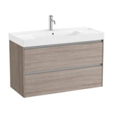 Mueble de Baño con Lavabo y 2 Cajones Olmo Oscuro Ella Ona de 100 cm Colección Unik Roca