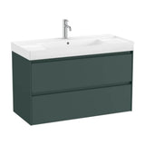 Bathroom Vanity Unit with Basin and 2 Drawers Verde Montaña Ella Ona de 100 cm Colección Unik Roca