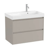 Bathroom Cabinet Right Washbasin and 2 Drawers Matte Sand Ona 80 cm Unik Collection Roca