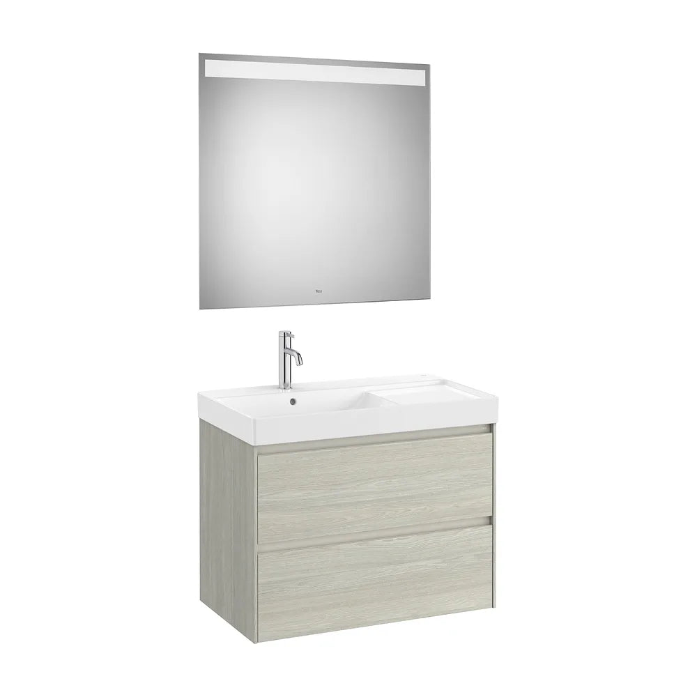 Conjunto de Baño a Izquierda en Claro Ona de 80 cm Colección Unik Roble Roca - Vista 1