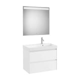 Conjunto Suspendido de Baño a Derecha con 2 Cajones Ona Unik 80 cm White Mate Roca