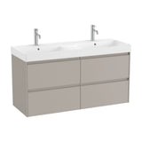 Bathroom Vanity Unit with Double Washbasin and 4 Drawers Matte Sand 120 cm Ona Collection Roca