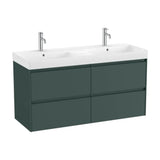 Bathroom Vanity Unit con Doble Lavabo y 4 Cajones Verde Montaña de 120 cm Colección Ona Roca