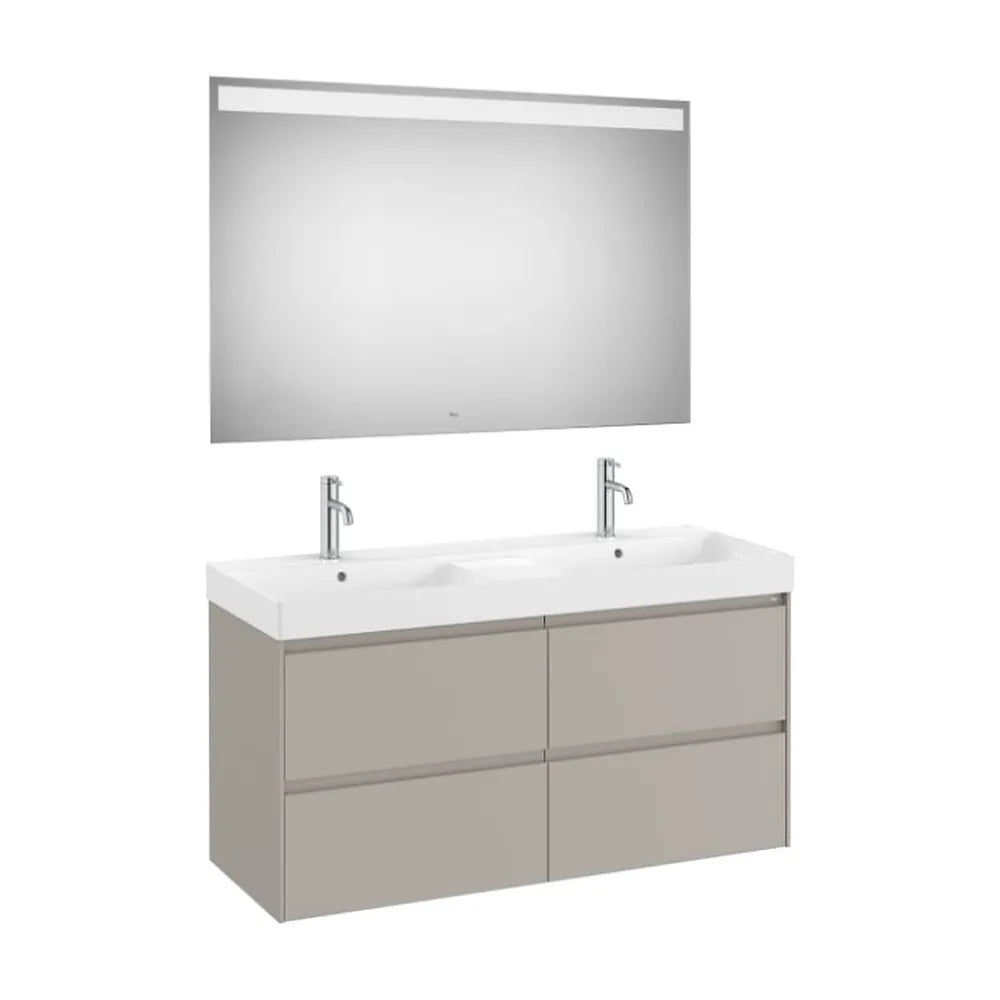 Conjunto de Baño de Doble Lavabo Arena Mate de 120 cm Colección Ona Roca - Vista 1