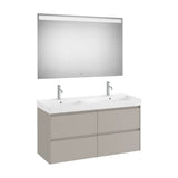 Bathroom Set with Double Washbasin Matte Sand 120 cm Ona Collection Roca