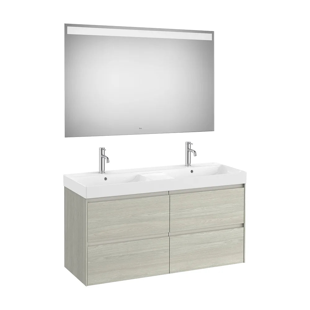 Conjunto de Baño con Doble Lavabo Claro de 120 cm Colección Ona Roble Roca - Vista 1