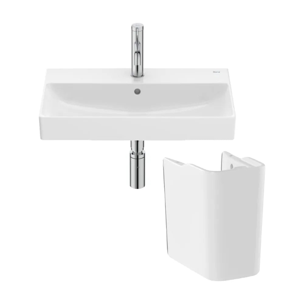 Lavabo Mural de Fineceramic con Semi Pedestal Ona 60 cm Blanco Roca - Vista 2