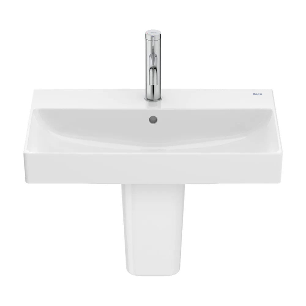 Lavabo Mural de Fineceramic con Semi Pedestal Ona 60 cm Blanco Roca - Vista 1