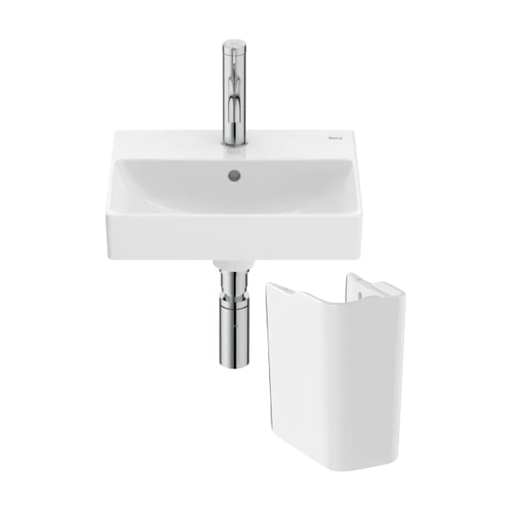 Lavabo Mural de Fineceramic con Semi Pedestal Ona 50 cm Blanco Roca - Vista 2