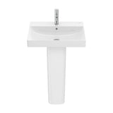 Lavabo de Porcelana con Pedestal Brillante Ona 60 cm Blanco Roca