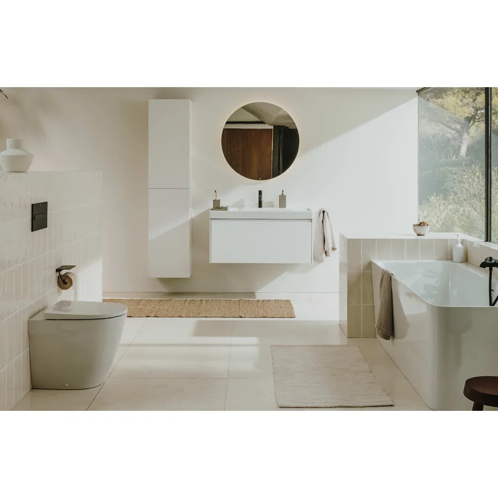 Mueble auxiliar de 40 cm de ancho con una puerta en color gris arena Delta Ona Roca - Vista 2
