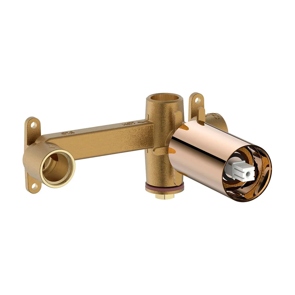 Grifo monocomando para lavabo empotrable y con acabado color oro rosado Ona Roca - Vista 2