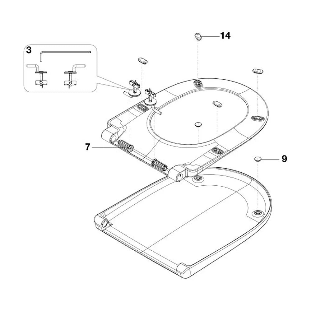 Inodoro Redondo Tanque Bajo y Salida Dual Brillante y Rimless Ona Blanco Roca - Vista 5