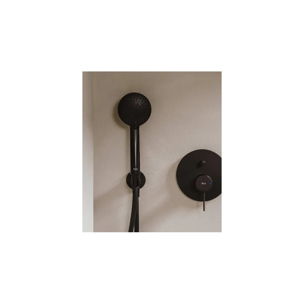 Toma de agua con soporte para ducha en acabado color negro titanio cepillado Aqua Roca - Vista 2