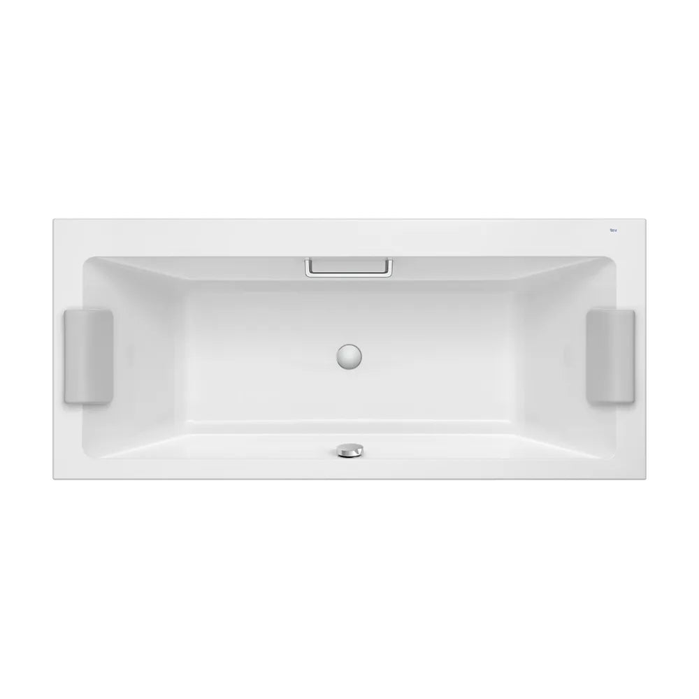 Bañera de acrílico con diseño rectangular biplaza en acabado color blanco Vythos Roca - Vista 1