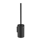 Wall-Mounted Toilet Brush Holder Made of Metal Round Hotels Black Roca