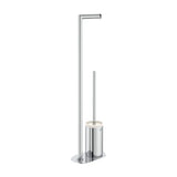Escobillero con Portarrollo Hecho en Metal Cromado Round Hotels Roca