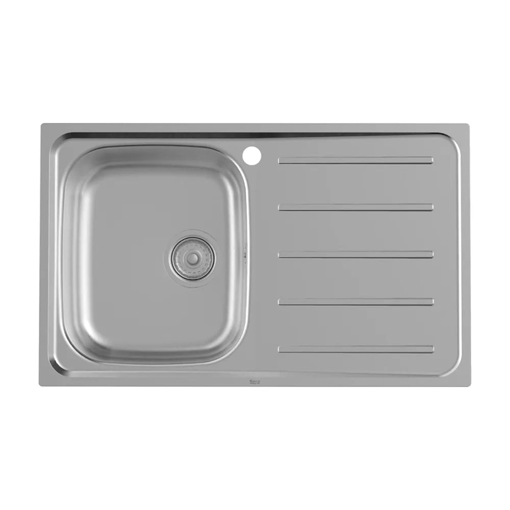 Fregadero de acero inoxidable de 80 cm con escurridor a la derecha Victoria Roca - Vista 1