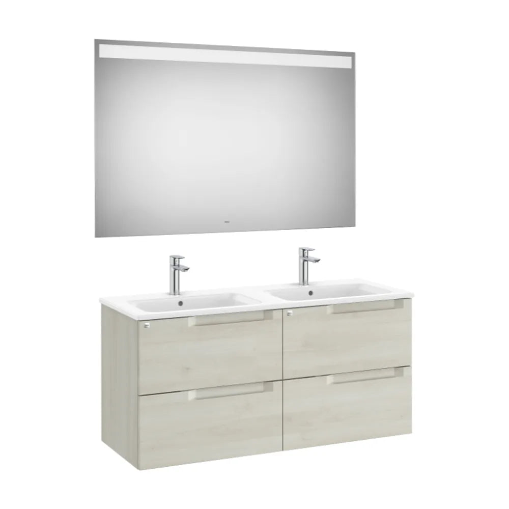 Conjunto con lavabo doble de 120 cm con un acabado en color blanco madera Aleyda Roca - Vista 1