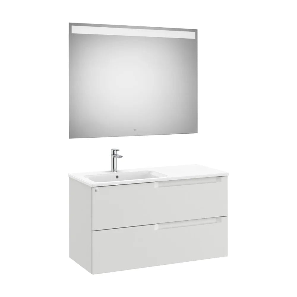 Conjunto lavabo a izquierda de 100 cm con un acabado en color gris piedra Aleyda Roca - Vista 1