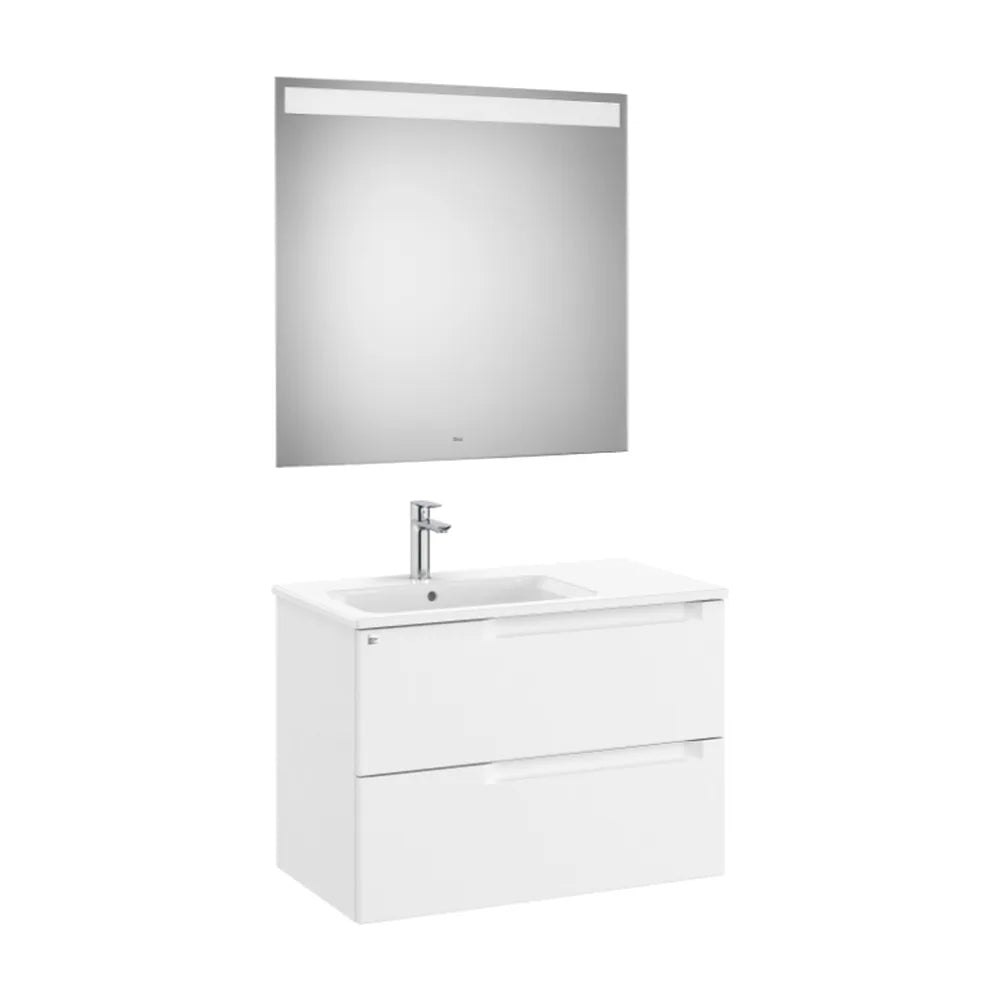 Conjunto Lavabo a Izquierda Aleyda 80 cm Blanco Mate Roca - Vista 1
