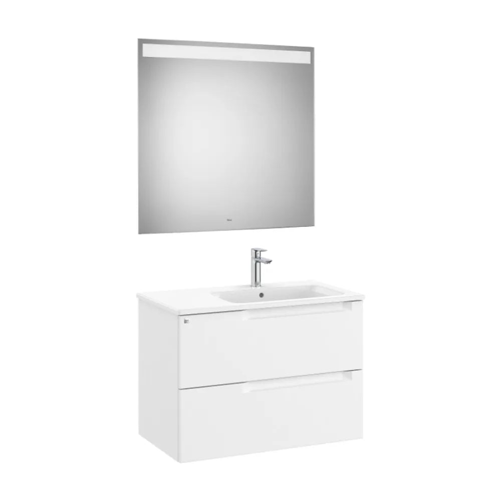 Conjunto Lavabo a Derecha Aleyda 80 cm Blanco Mate Roca - Vista 1