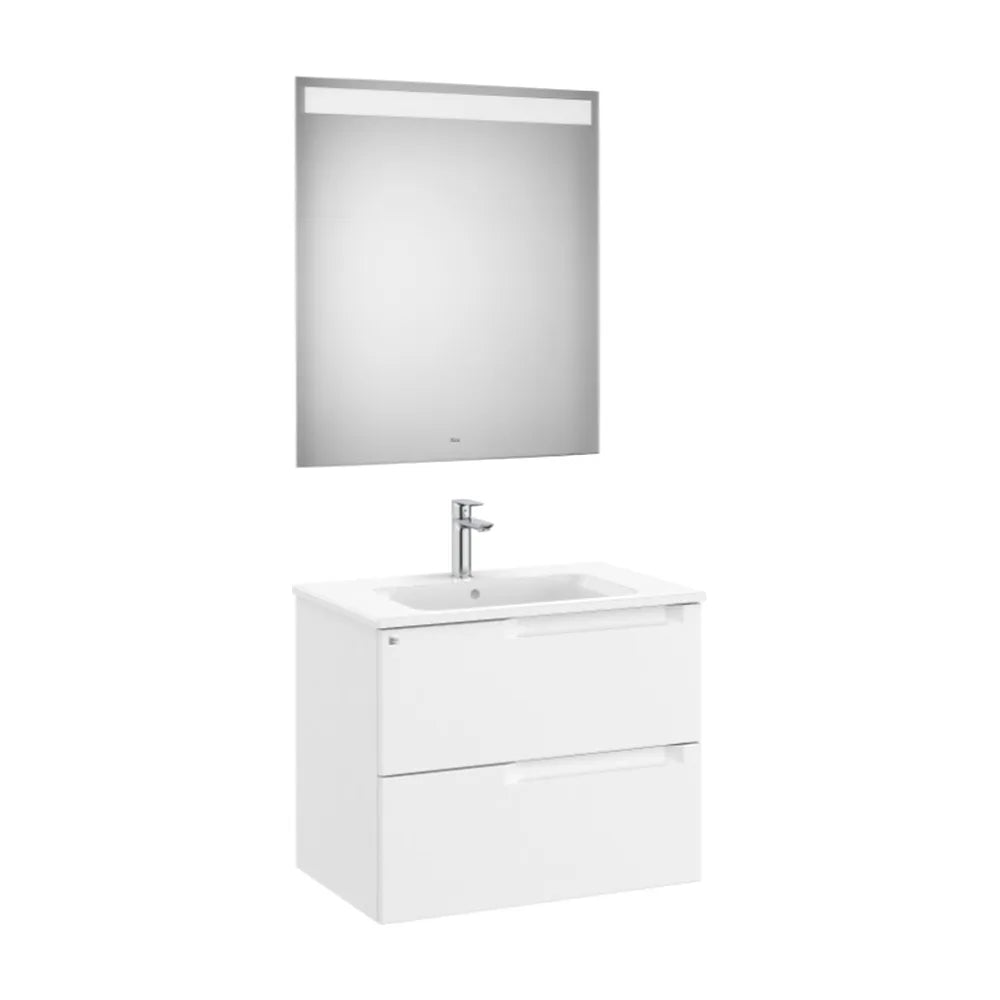 Conjunto lavabo centrado de 70 cm con un acabado en color blanco mate Aleyda Roca - Vista 1