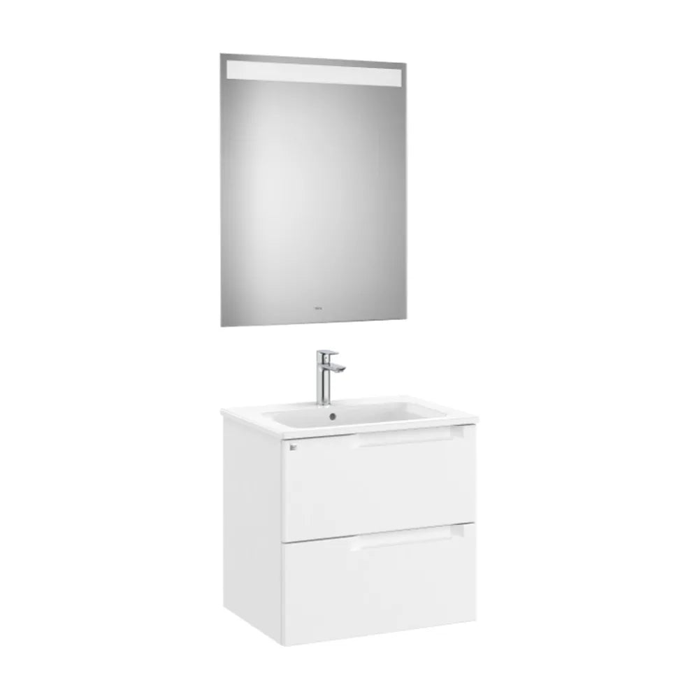 Conjunto Lavabo Centrado Aleyda 60 cm Blanco Mate Roca - Vista 1