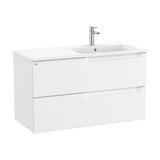 Móvel de Casa de Banho Com Lavatório Lado Direito de Largura de Cor Branco-mate Aleyda 100 cm Roca
