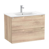 Meuble de Salle de Bains Avec Bac Centré Bois Aleyda 80 cm Beige Roca