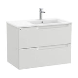 Bathroom Vanity Unit with Basin a Derecha de 80 cm Colección Aleyda White Mate Roca