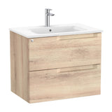 Meuble de Salle de Bains Avec Bac Centré Bois Aleyda 70 cm Beige Roca