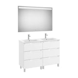 Double Washbasin Set Aleyda 120 cm Matte White Roca