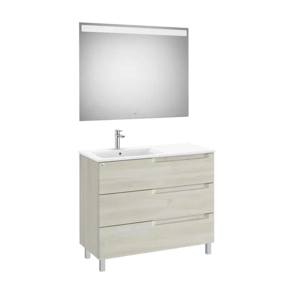 Conjunto Lavabo a Izquierda Madera Aleyda 100 cm Blanco Roca - Vista 1
