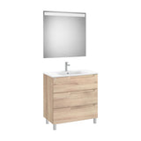 Conjunto Lavatório Centrado Bege-madeira Aleyda 80 cm Roca