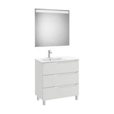 Conjunto Lavabo a Izquierda Gris Piedra Aleyda 80 cm Roca