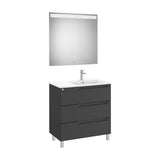 Conjunto Lavabo a Derecha Aleyda 80 cm Negro Mate Roca