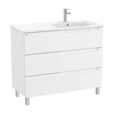 Móvel de Casa de Banho Com Lavatório Do Lado Direito de Largura de Cor Branco-mate Aleyda 100 cm Roca