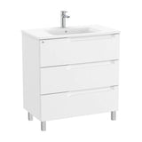 Bathroom Vanity Unit with Basin Centrado de 80 cm Colección Aleyda White Mate Roca