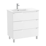 Meuble de Salle de Bains Avec Bac À Gauche Blanc Mat Aleyda 80 cm Roca
