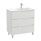 Bathroom Vanity Unit with Basin a la Derecha Gris Piedra de 80 cm Colección Aleyda Roca