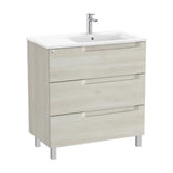 Bathroom Vanity Unit with Basin a la Derecha Madera de 80 cm Colección Aleyda White Roca
