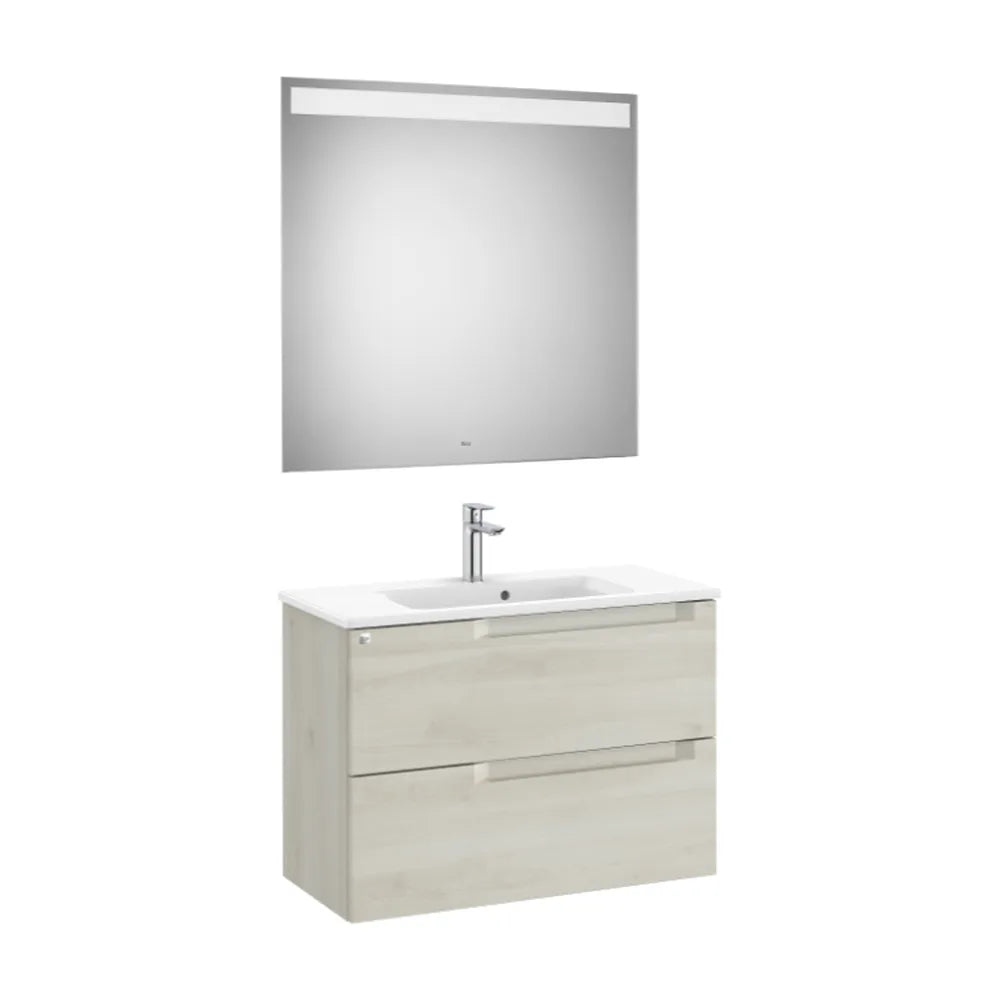 Conjunto con Lavabo Centrado Madera Aleyda 80 cm Blanco Roca - Vista 1