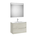 Set with Centered Washbasin Wood Aleyda 80 cm White Roca