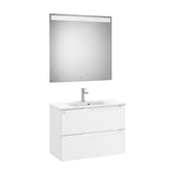 Centered Washbasin Set Aleyda 80 cm Matte White Roca