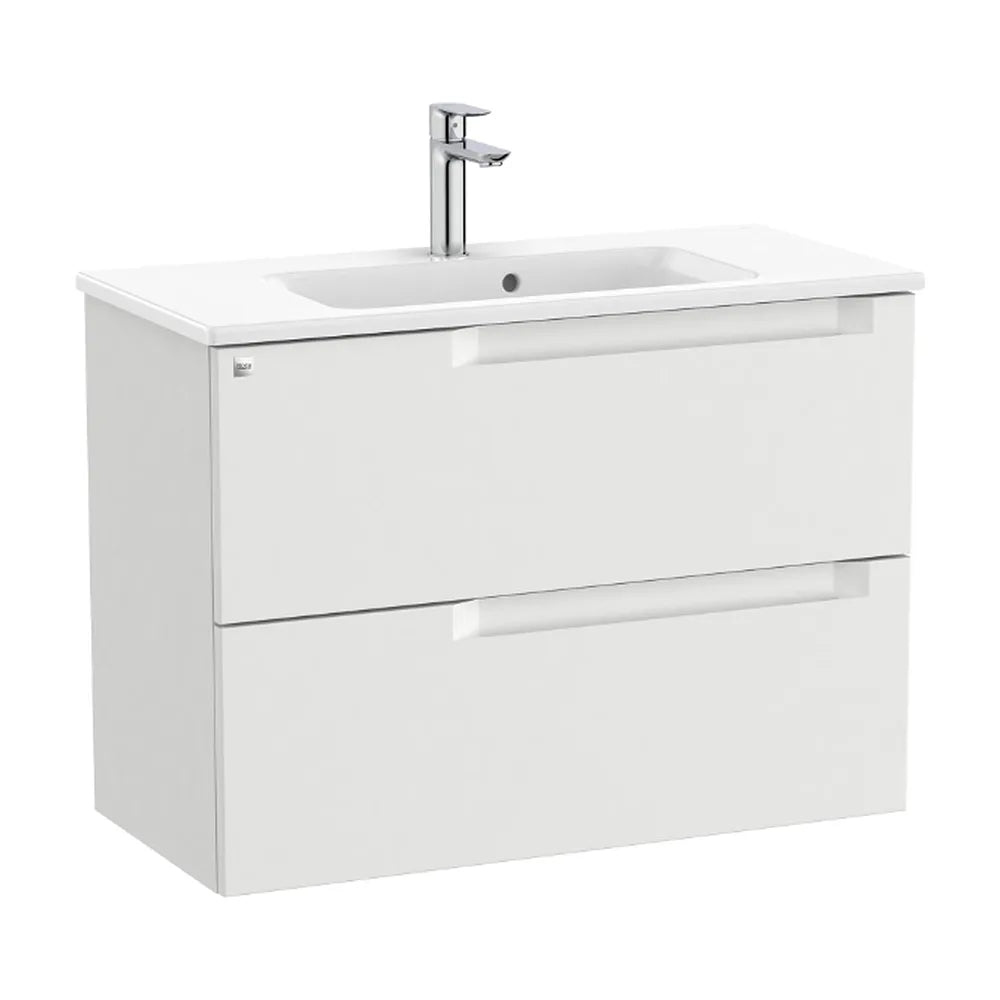 Mueble de baño de 80 cm de ancho con lavabo centrado en color gris piedra Aleyda Roca - Vista 1