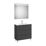 Conjunto de Lavabo Compacto Aleyda 80 cm Negro Mate Roca